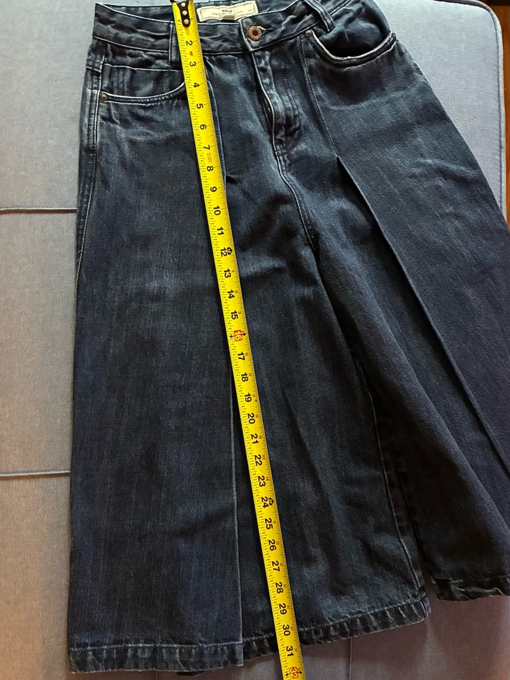 Dark Indigo Wide-Leg Denim Culottes - Picture 10 of 11